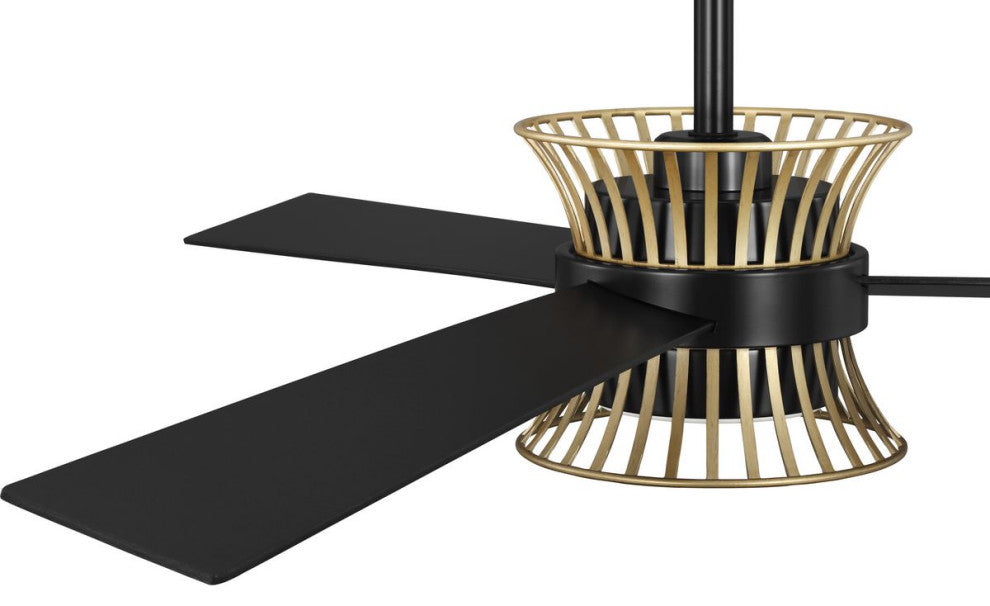 Bisbee Collection 55" 3-Blade Global Ceiling Fan, Matte Black