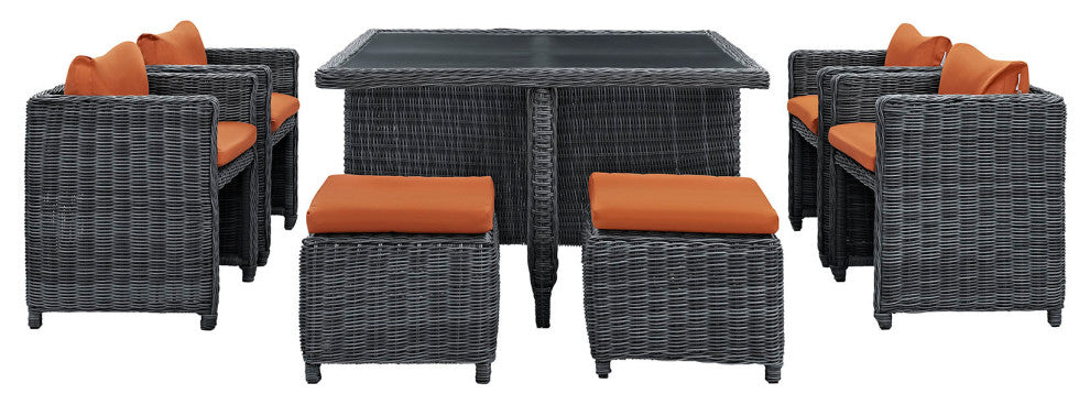 Canvas Tuscan Summon 9-Piece Outdoor Patio Sunbrella Dining Set