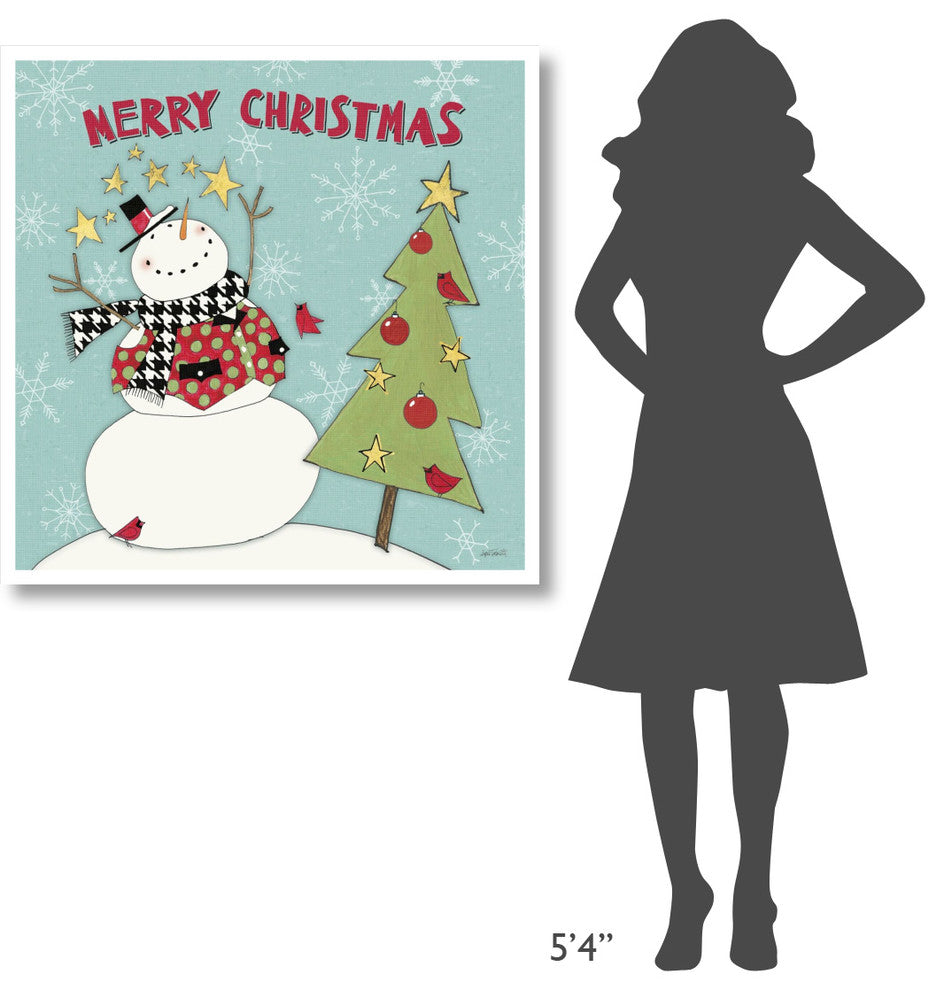 "Snowman Sentiments IV" Digital Paper Print by Anne Tavoletti, 38"x38"