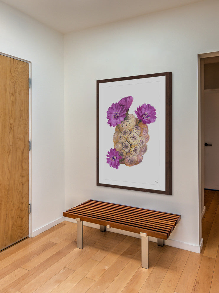 "Mauve Cactus" Framed Painting Print, 24"x36"