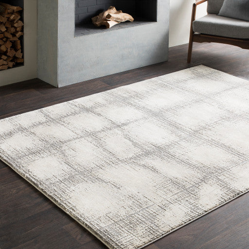 Surya Tibetan TBT-2307 2'7"x7'7" Rug, Khaki/Medium Gray/Taupe/Cream