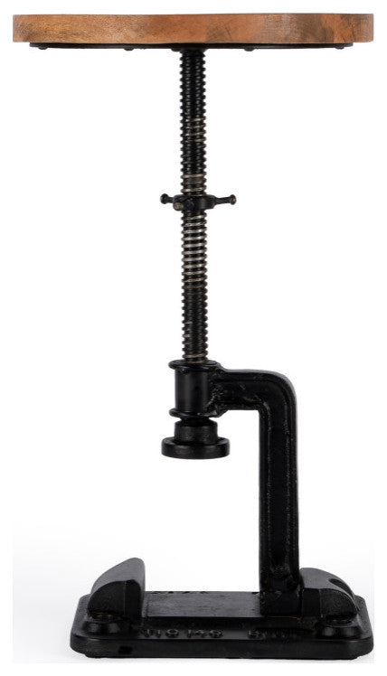 Ellis Adjustable Pedastal Side table, Black