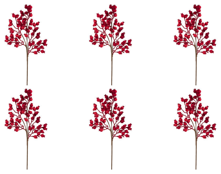 Vickerman L183304 22" Red Flock Berry Outdoor Artificial Christmas Spray