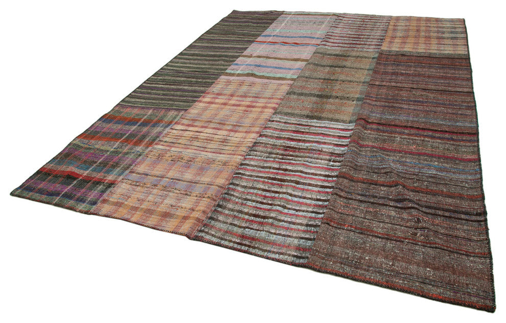 Rug N Carpet - Handmade Oriental 8' 8'' x 11' 11'' Rustic Patchwork Kilim Rug