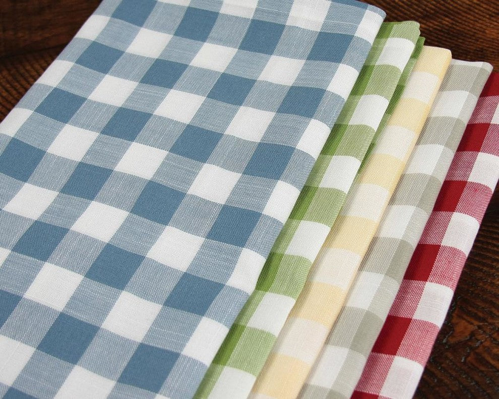 Gingham Check Placemats, 13"x19" Green, Set of 4