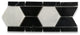 Carrera White Marble 3" Hexagon Mosaic Border Listello Tile Polished, 1 sheet