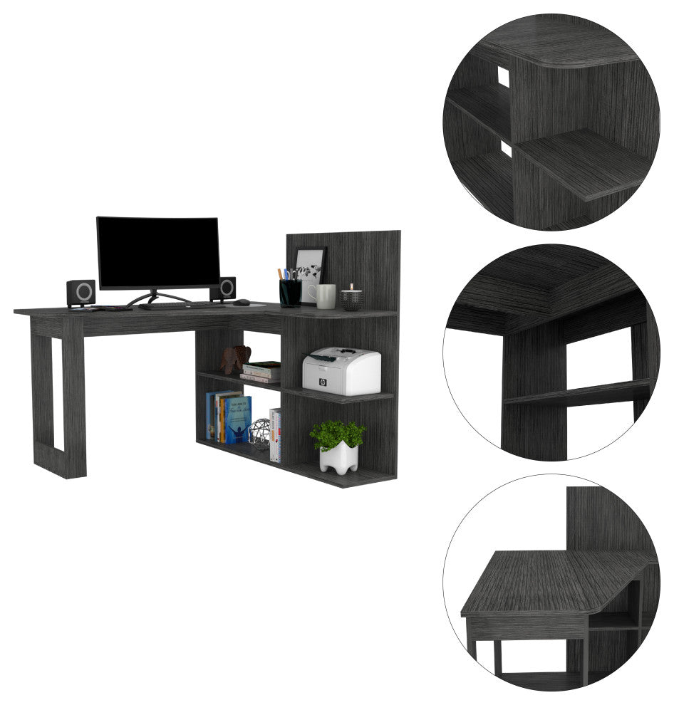 Kairi Computer Desk, Smoky Oak