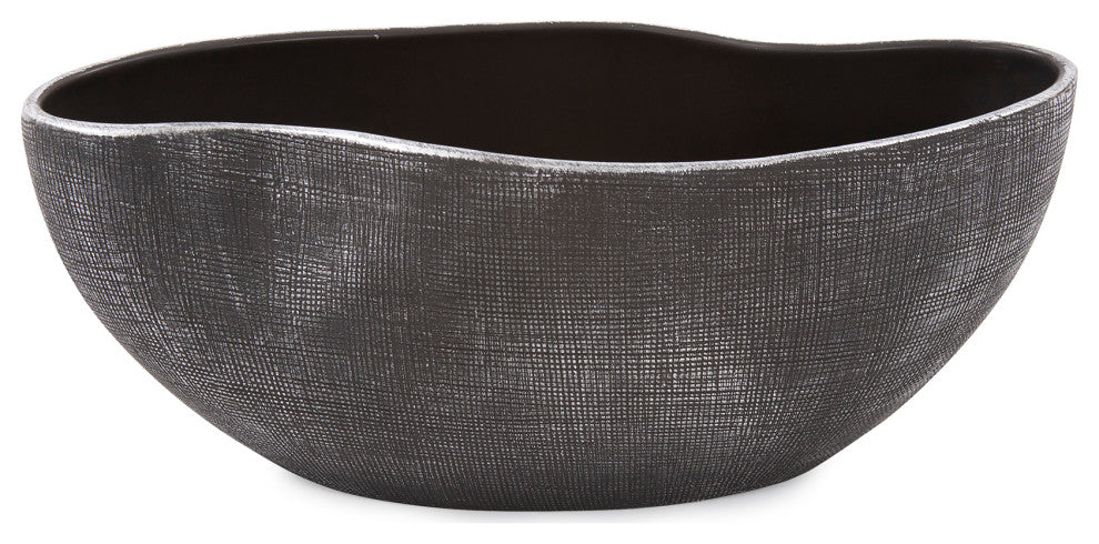 Textured Black Free Formed Ceramic Bowl