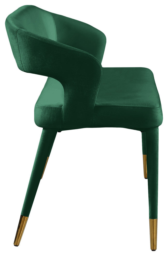 Destiny Upholstered Bench, Green, Velvet