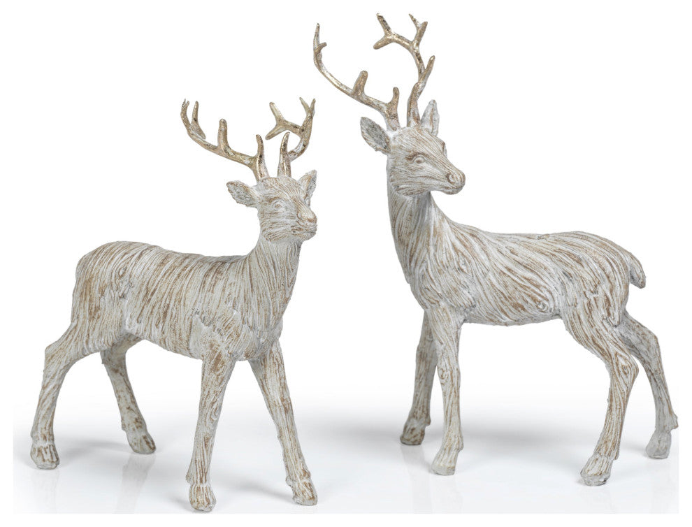 Decorative Resin Reindeer Figurines, Set of 2
