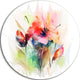 Floral Watercolor Illustration, Floral Contemporary Round Wall Art, 23"