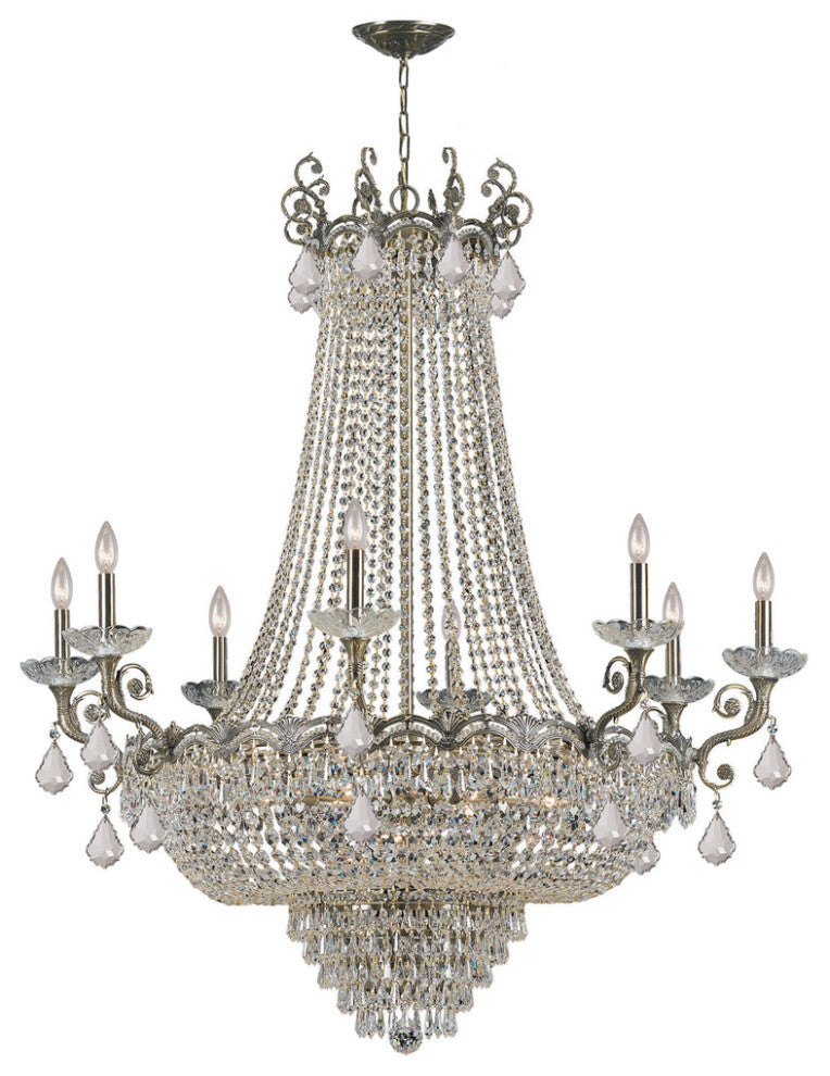 Crystorama Majestic Sold Cast Brass Ornate Crystal Chandelier