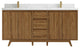 Madison Teak 72 Double Sink Bath Vanity in Dark Natural 2" Calacatta Nuvo