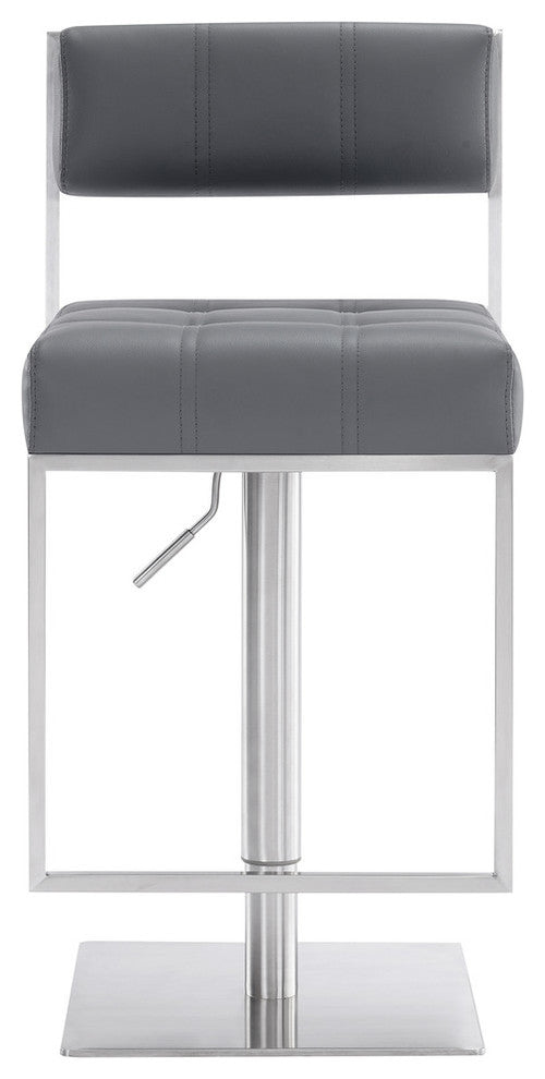 Michele Contemporary Swivel Barstool in Brushed Stainless Steel