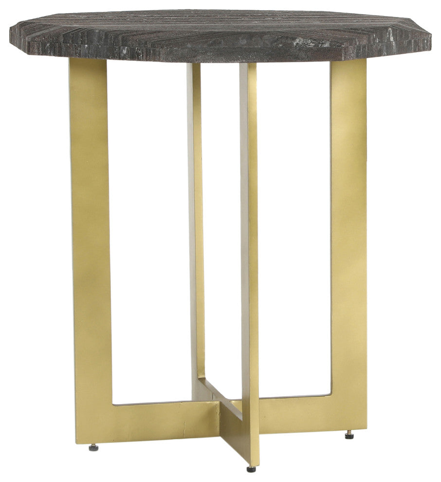 Industrial Faccet Accent Table - Grey