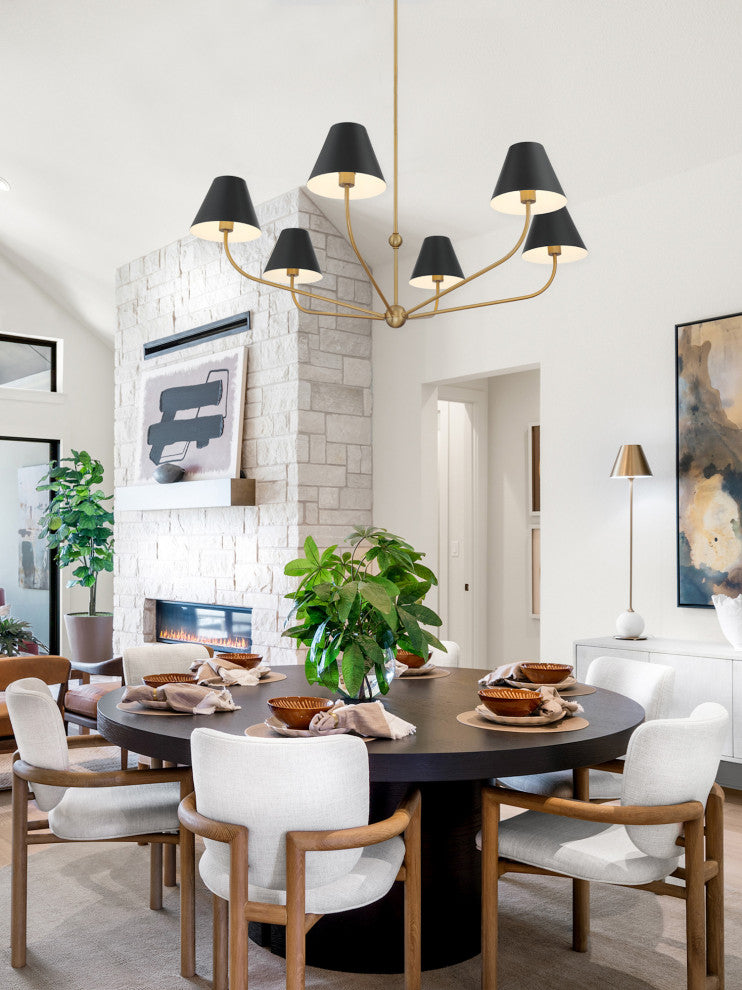 Crystorama Lighting Group XAV-B9319 Xavier 6 Light 48"W - Vibrant Gold / Green