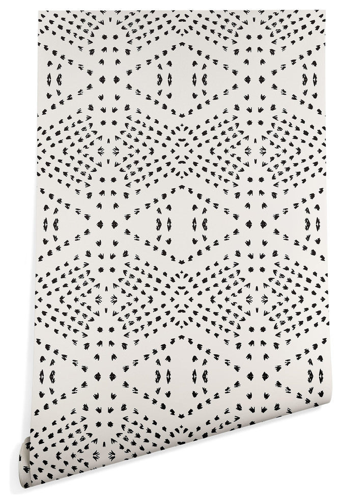 Deny Designs Holli Zollinger Boho Tile Wallpaper, Black, 2'x8'