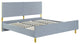 Benzara BM284004 Modern King Bed, Panel Headboard, Luxury Textured Gray, Gold