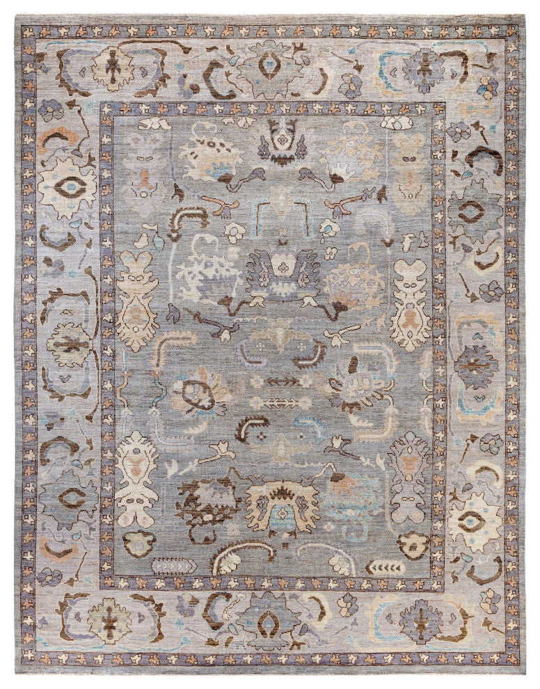 Oushak One-of-a-Kind Hand-Knotted Area Rug Gray, 9'0" x 11'7"