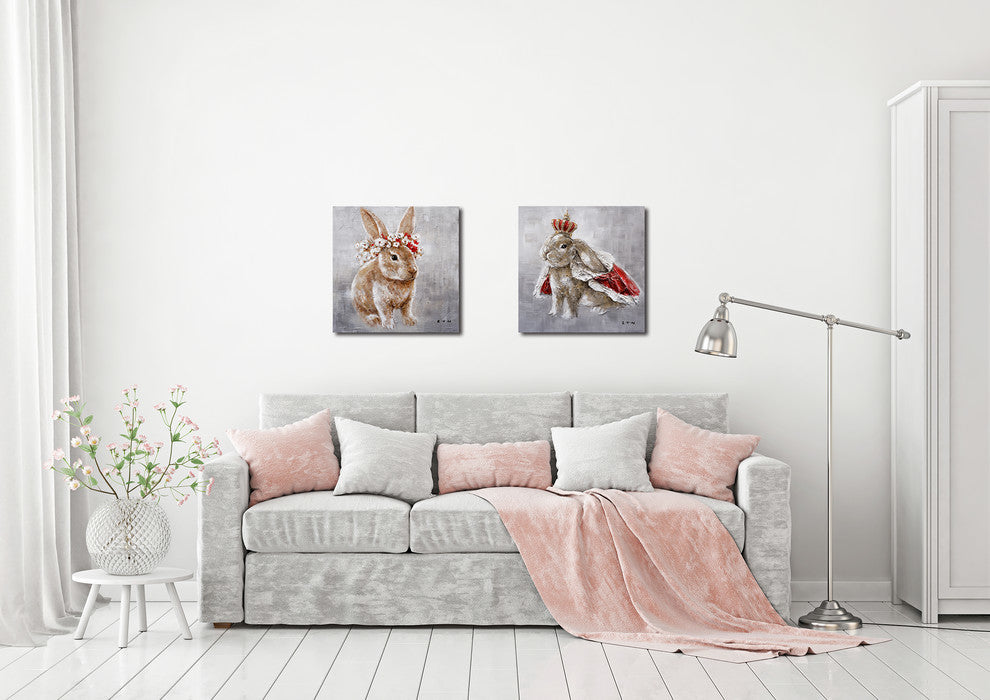 "King Bunny" Canvas Art, 24"x24"