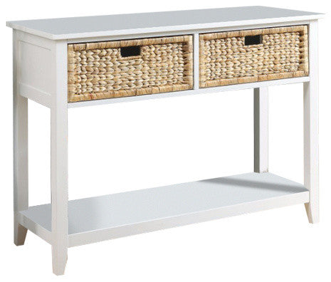 Benzara BM154247 Flavius Console Table With 2 Drawers, White