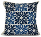 Blue Tiki Square, Geometric Print Pillow, 18"x18"