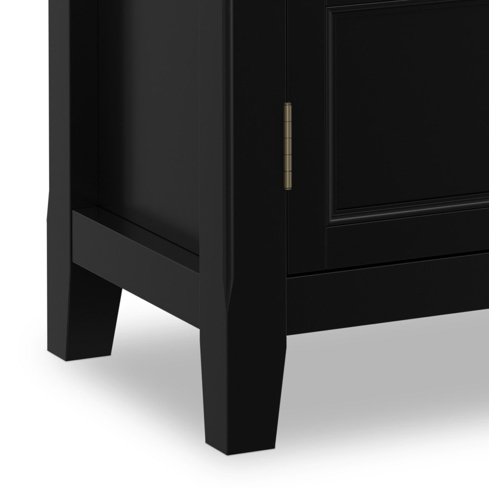 Burlington Solid Wood Low Storage Cabinet, Black