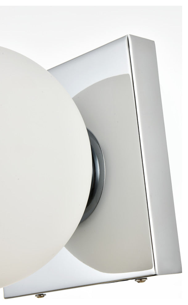 1 Light Chrome And Frosted White Bath Sconce