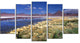 "Colorada Lagoon And Pabellon Volcano" Beach Wall Art, 5 Panels, 60"x32"