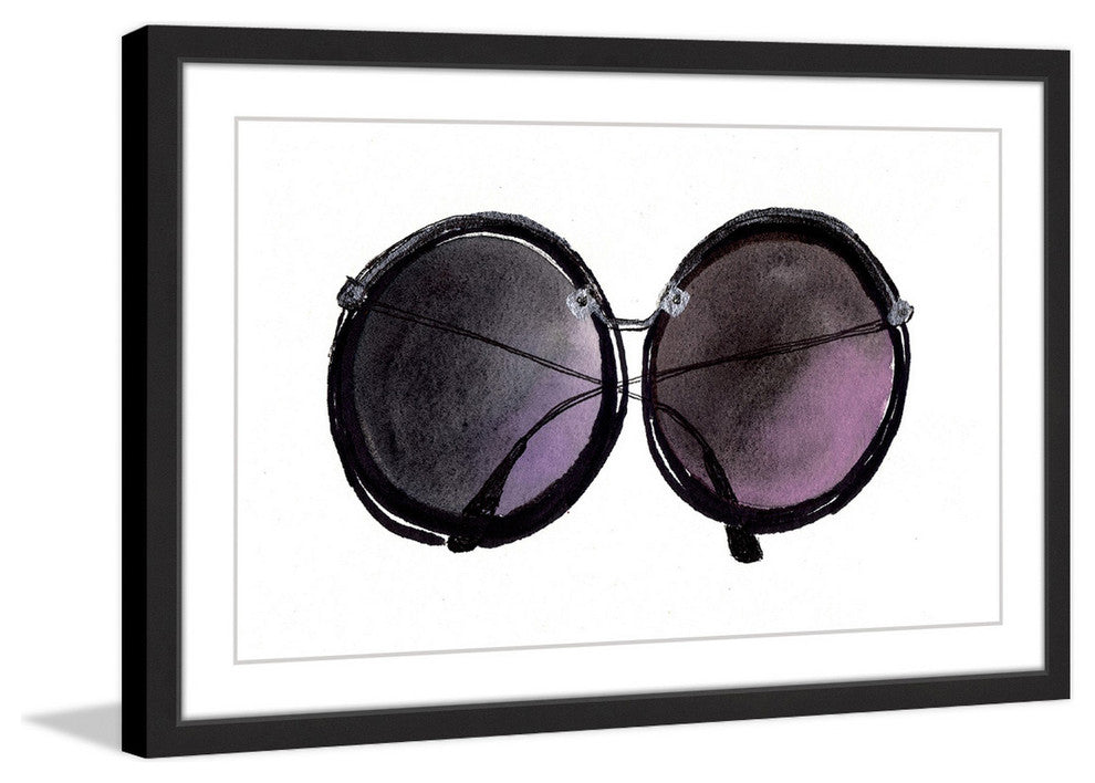Marmont Hill, "Black Sunglasses" by Christine Lindstrom Framed Painting, 24x16