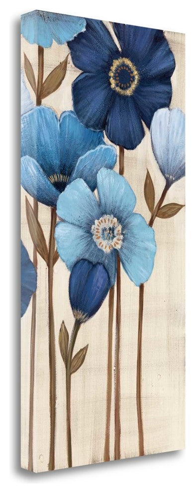 "Fleurs Bleues II" By Maja, Giclee Print on Gallery Wrap Canvas, Ready to Hang
