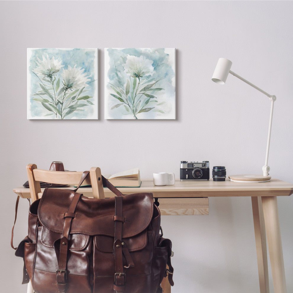 Soft Spring Flower Still Life White Watercolor Florals,17 x 17