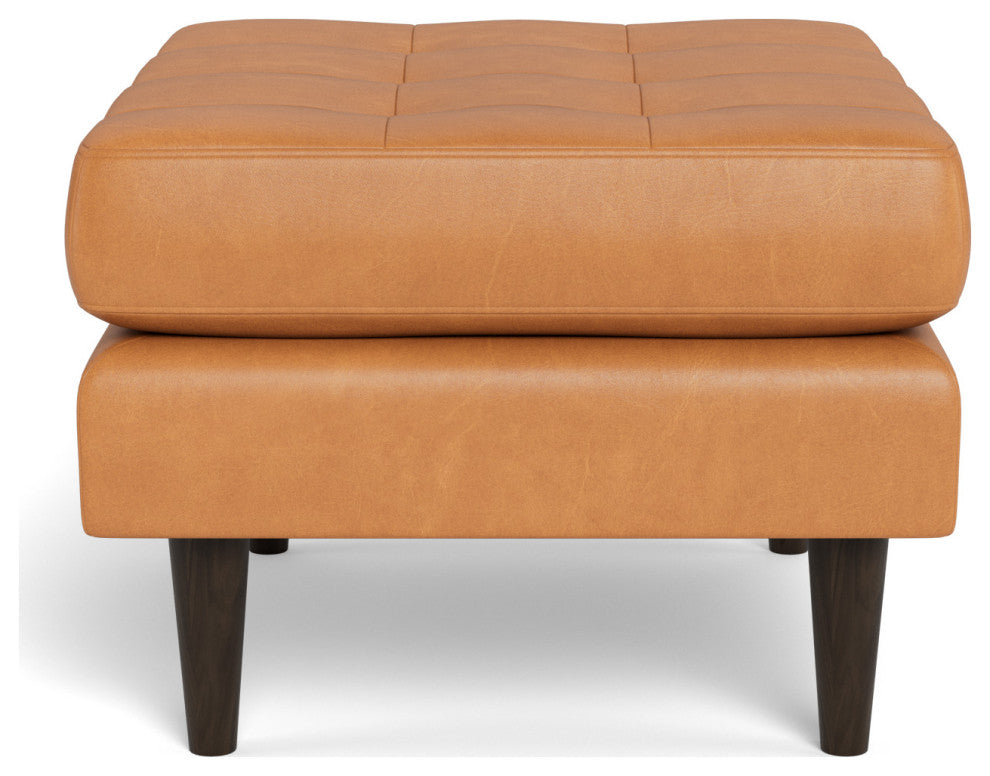 Ladybird Leather Ottoman, Hudson Lager