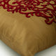 Damask Embroidery Red & Gold Art Silk 20"x20" Pillow Cover, Red Damascus