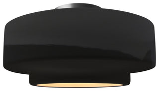 Radiance Large Tier Semi-Flush, Black/White Frame, Brushed Nickel, LED