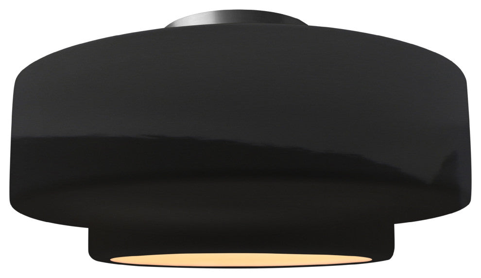 Radiance Large Tier Semi-Flush, Black/White Frame, Brushed Nickel, LED