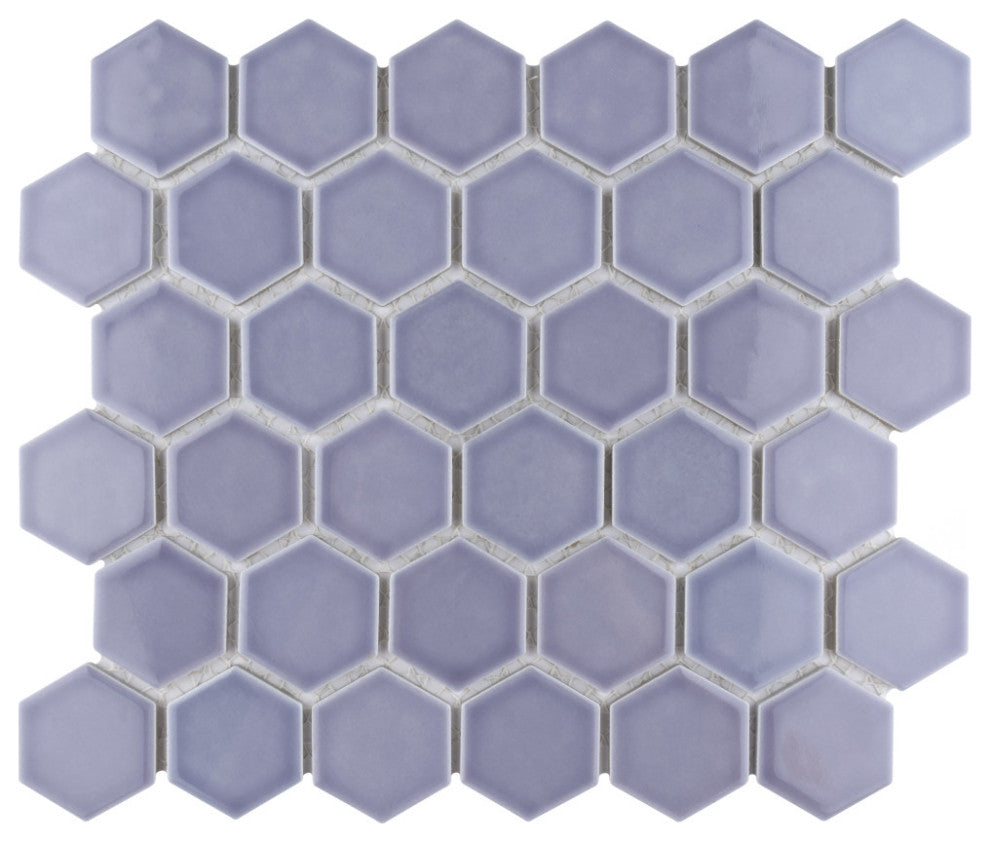 Hudson Due 2" Hex Lavendar Porcelain Floor and Wall Tile