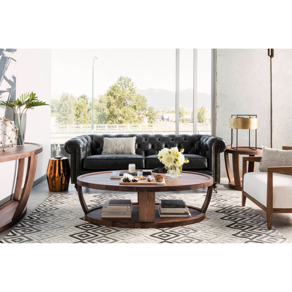 Birmingham Sofa Onyx Black Leather