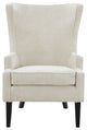 Clementine KD Fabric Wing Accent Arm Chair, Cream