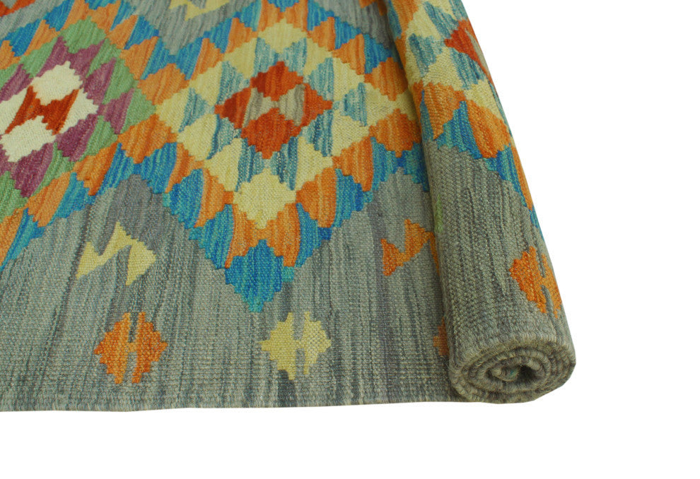 Sangat Kilim Arali Gray/Blue Runner, 2'8x9'10