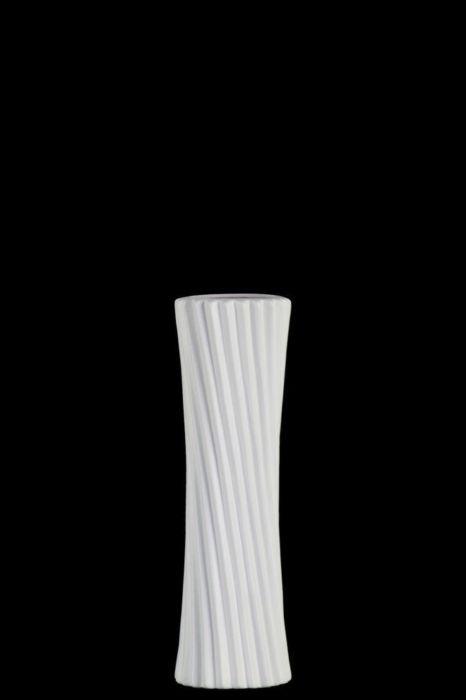 McFayden Ceramic Vase, Matte White, Small