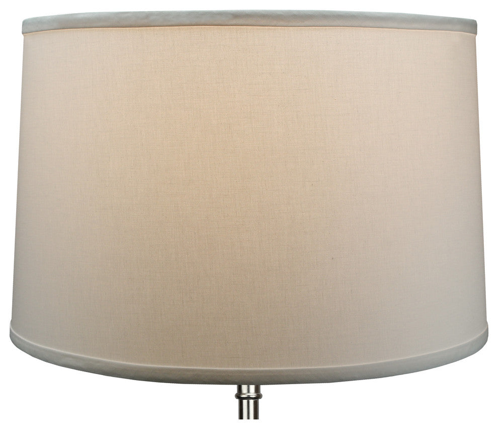 Fenchel Shades, 16"x17"x11" Spider Attachment Drum Lamp Shade, Linen Cream