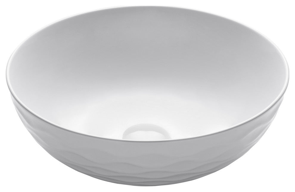 Viva Ceramic Round Vessel Bathroom Sink, White