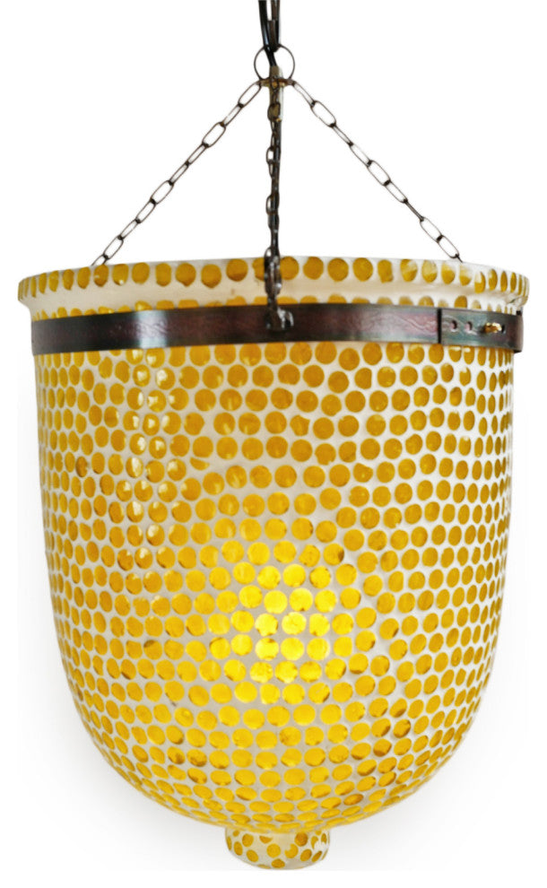 Yellow Mosaic Bucket Pendant, Medium
