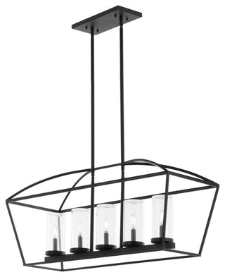 Quorum International 71-5 Odeon 5 Light 38"W Linear Chandelier - Matte Black