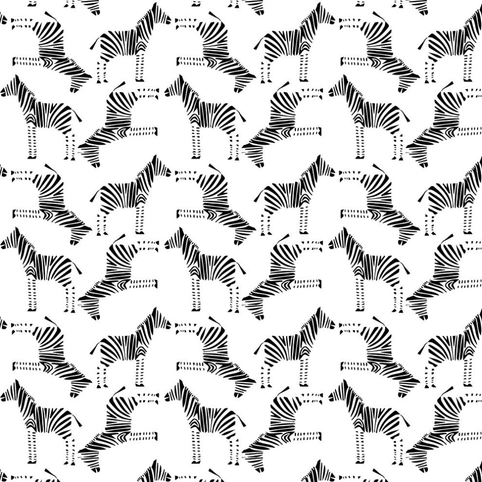 Queen Headboard, Block Zebra Black White