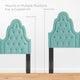 Tufted Headboard, King Size, Velvet, Blue, Modern Contemporary, Bedroom Master