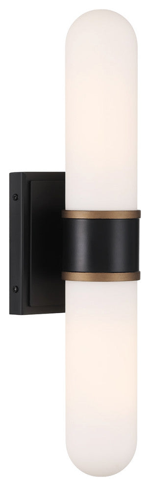 Crystorama Lighting Group CAP-8512 Capsule 2 Light 19" Tall LED - Matte Black /