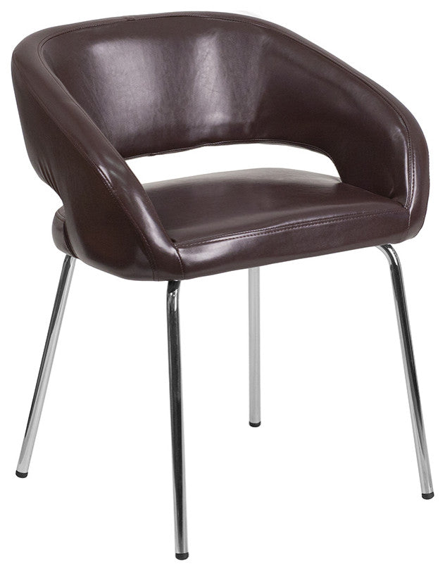 Brown Leather Side Chair