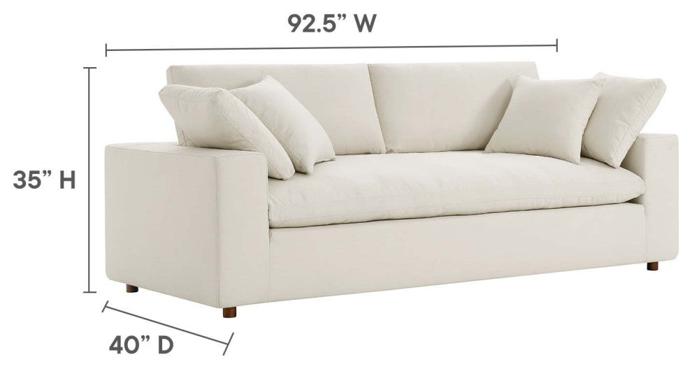 Commix Down Filled Overstuffed Sofa - Light Beige